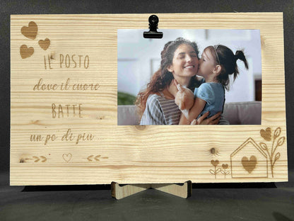 Portafoto in legno con dedica amorosa