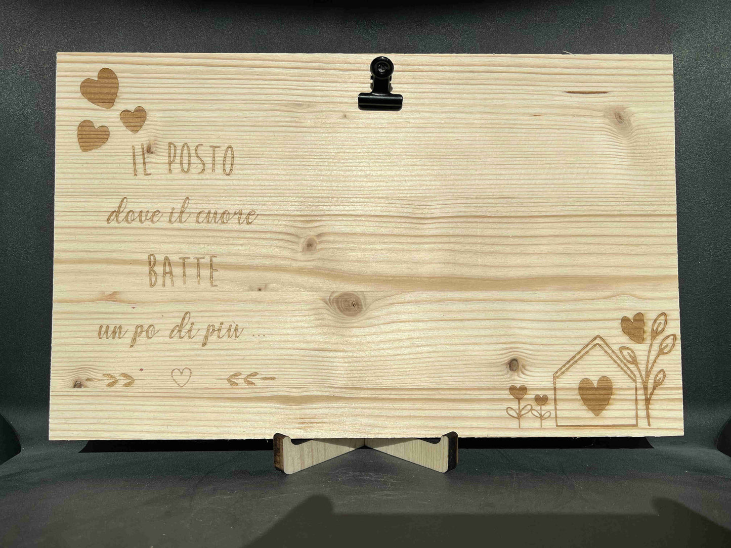 Portafoto in legno con dedica amorosa