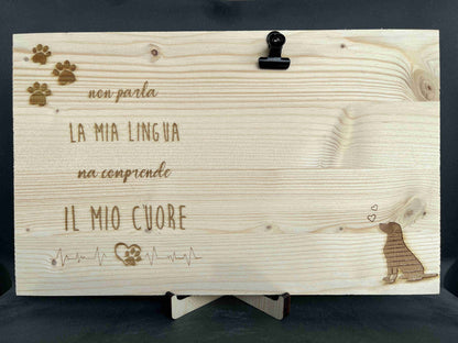 Portafoto in legno con dedica per amanti dei cani