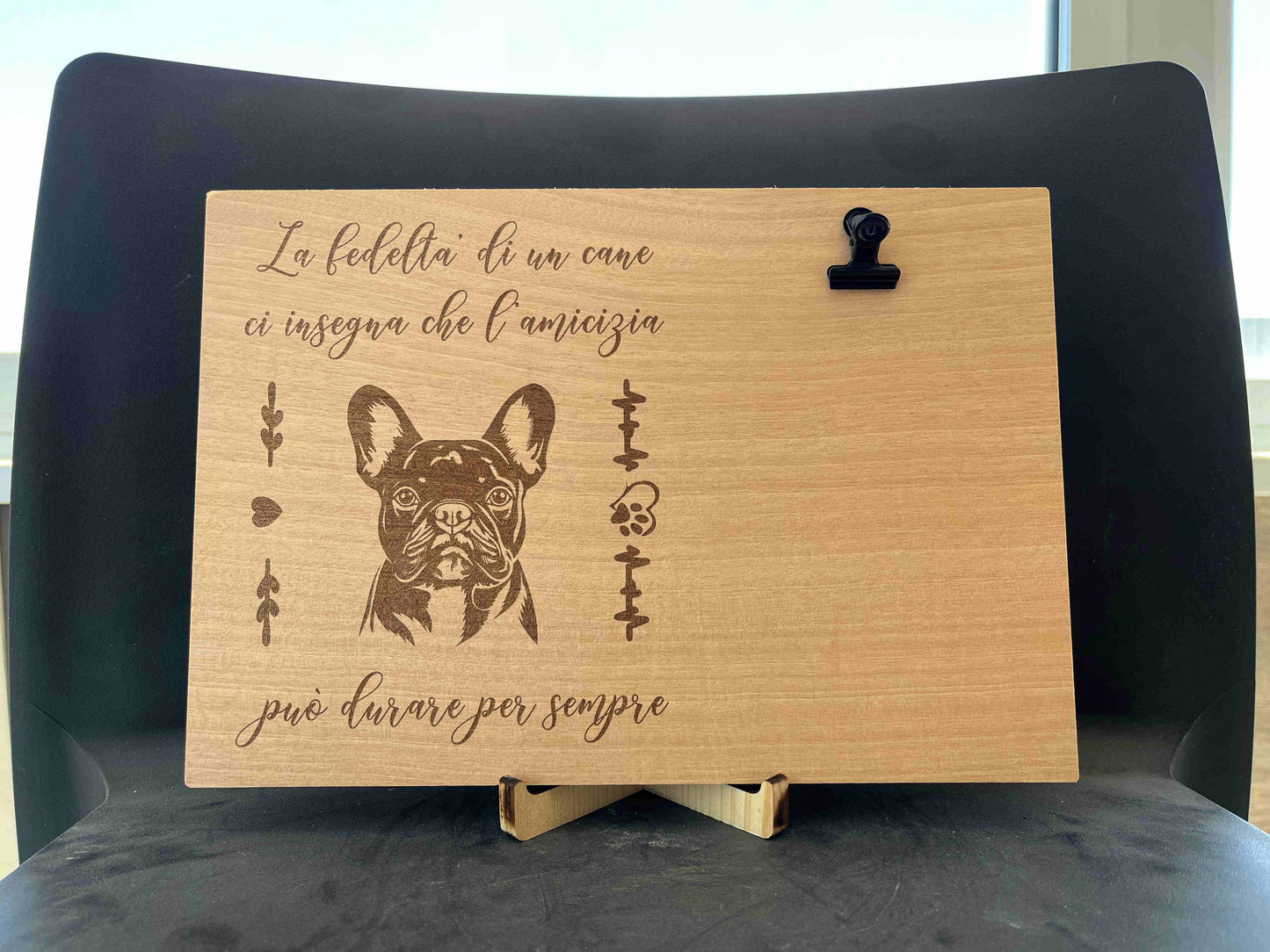 Portafoto in legno con dedica Bull Dog Francese