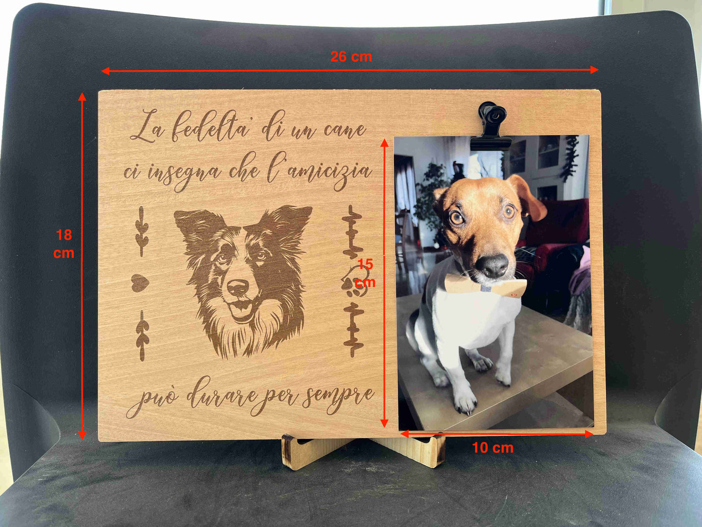 Portafoto in legno con dedica Bull Dog Francese